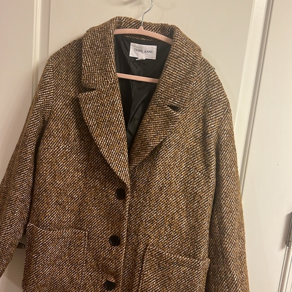 Tribal Duster Coat - Mocha - XL - Wool Blend - Picture 12 of 16